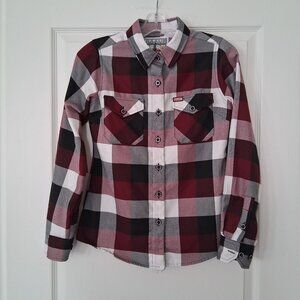 Dixxon Flannel Southpaw Shirt Women Small Purple Plaid Workwear Cabincore